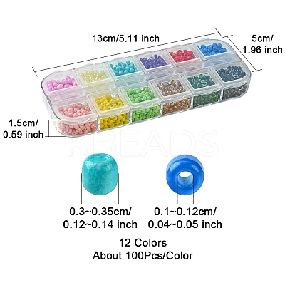 54G 12 Colors Baking Paint & Transparent Glass Seed Beads SEED-FS0001-19-1