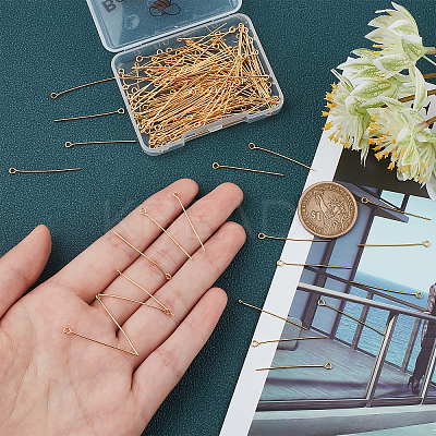 200Pcs Brass Eye Pins KK-BBC0002-89-1