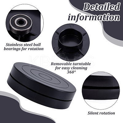 Flat Round Mini Plastic Rotated Turntable Sculpting Pottery Wheel CELT-WH0007-002B-1
