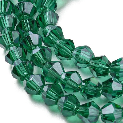Transparent Electroplate Glass Beads Strands GLAA-F029-4mm-C10-1