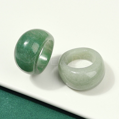 Natural Green Aventurine Finger Rings for Unisex RJEW-C128-01B-1
