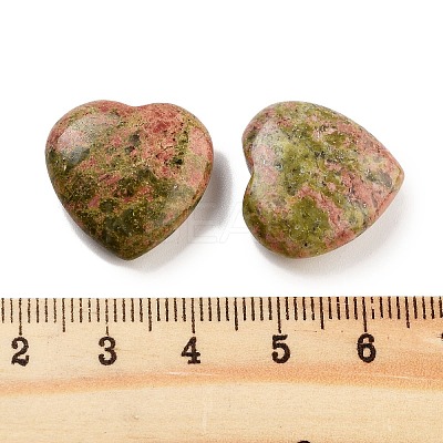 Heart Natural Unakite Palm Stones G-C134-06A-12-1
