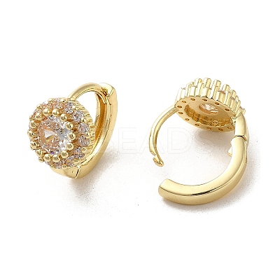Rack Plating Brass Micro Pave Cubic Zirconia Hoop Earrings EJEW-A031-17G-1