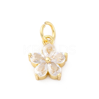 Brass Micro Pave Cubic Zirconia Charms KK-S510-13G-1