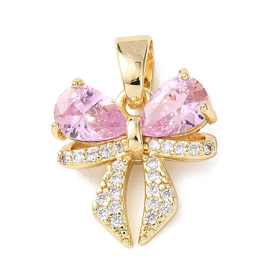 Brass Micro Pave Cubic Zirconia Pendants KK-Z141-04G-1