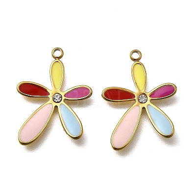 304 Stainless Steel Enamel Pendants STAS-Z163-28G-1