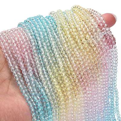 Transparent Painted Glass Beads Strands LS-DGLA-A034-T4mm-A21-1