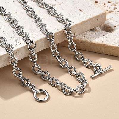 Brass Twisted Cable Chain Necklaces with OT Clasps for Men Women NJEW-G160-11P-1