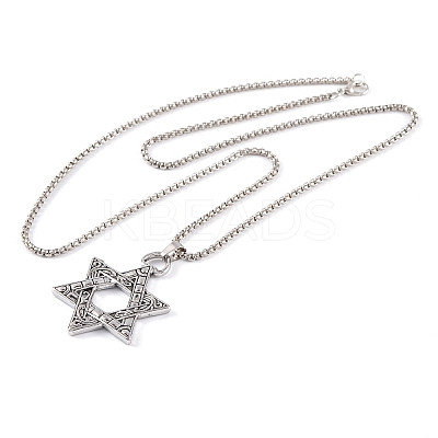 304 Stainless Steel Box Chain Necklaces LS-NJEW-P304-01B-1