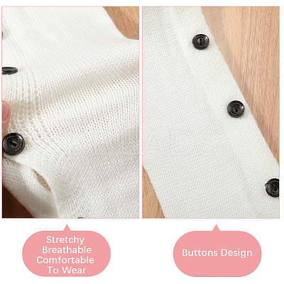 Acrylic Fiber Knit Socks with Button AJEW-WH20080-20A-1
