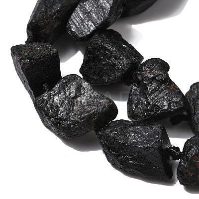 Raw Rough Natural Black Tourmaline Beads Strands G-B172-A01-1