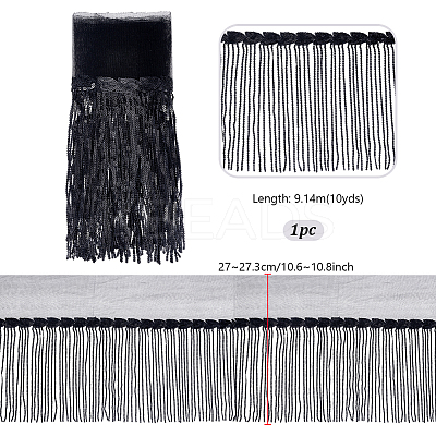 Polyester Tassel Lace Ribbon OCOR-WH0070-175B-1