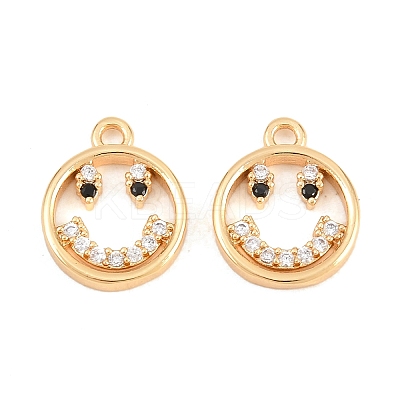 Brass Micro Pave Cubic Zirconia Charms KK-A298-09G-1
