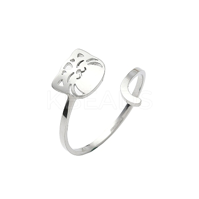 304 Stainless Steel Cuff Rings for Women LS-RJEW-F195-02P-1