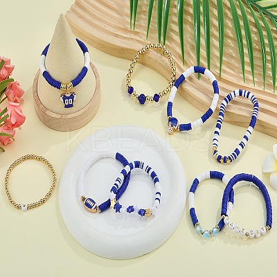 1 Set Handmade Polymer Clay Heishi Beads Stretch Bracelets Set BJEW-SZ0002-67A-04-1