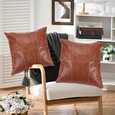 Square Imitation Leather Pillow Case AJEW-WH20006-406B-1