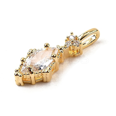 Brass Micro Pave Cubic Zirconia Pendants KK-F901-02A-G-1
