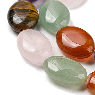 Natural Amethyst & Rose Quartz & Red Agate & Green Aventurine & Tiger Eye Beads Strands G-L164-A-16-1