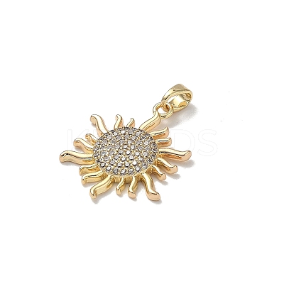 Brass Micro Pave Clear Cubic Zirconia Pendants KK-B138-01G-01-1