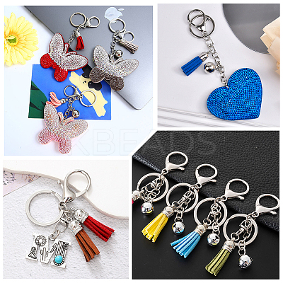 DIY Faux Suede Tasse Keychain Making Kits DIY-SP0002-43P-1
