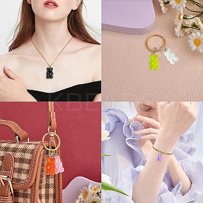 10Pcs 5 Colors Transparent Resin Pendants CRES-YW0001-35A-1