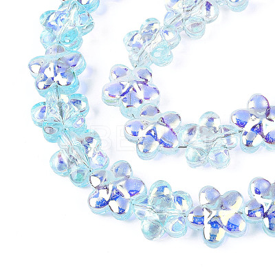 Transparency Electroplate Glass Beads Strands GLAA-T023-38A-06-1