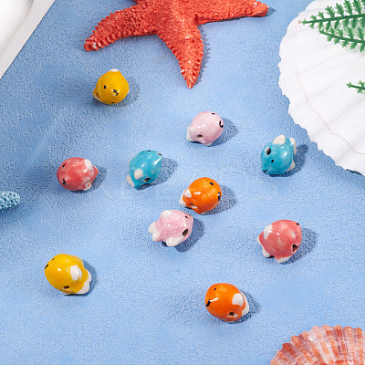 12Pcs 6 Colors Handmade Porcelain Beads for Necklaces Bracelets Making PORC-TA0001-22-1