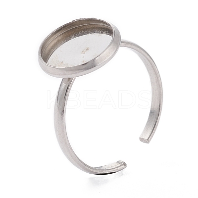 Non-Tarnish 304 Stainless Steel Cuff Rings Components STAS-F274-04B-1