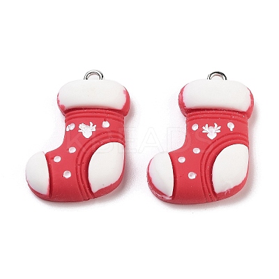 Christmas Theme Opaque Resin Pendants RESI-N039-105-1