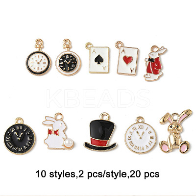 20Pcs 10 Styles Alloy Enamel Pendants ENAM-FP0002-89-1