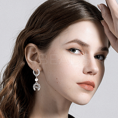24Pcs 303 Stainless Steel Textured Hoop Earrings for Women EJEW-SC0001-78-1