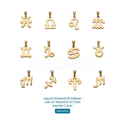 304 Stainless Steel Pendants STAS-BT0001-06G-1