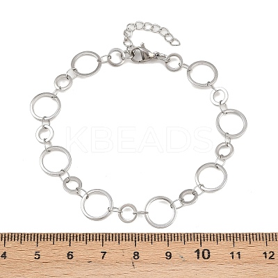 304 Stainless Steel Link Chain Bracelets for Women BJEW-P373-03A-P-1