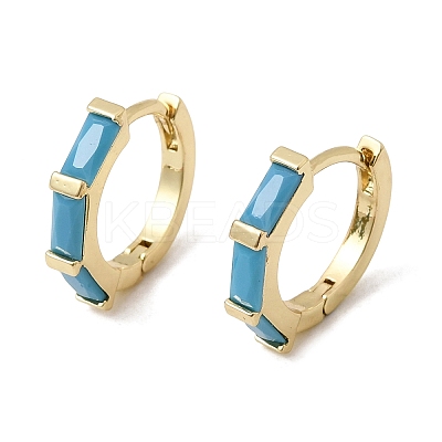 Brass Pave Cubic Zirconia Hoop Earrings EJEW-G471-09G-03-1