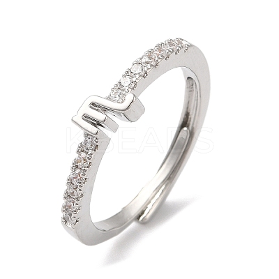 Rack Plating Brass Clear Cubic Zirconia Constellation Adjustable Rings for Women RJEW-S407-08P-03-1