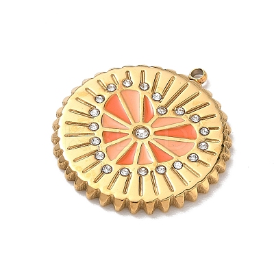 304 Stainless Steel Rhinestone Pendants STAS-P453-16G-03-1