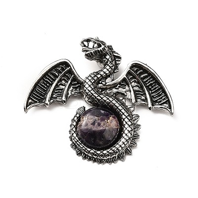 Natural Amethyst Big Pendants G-B033-07R-1
