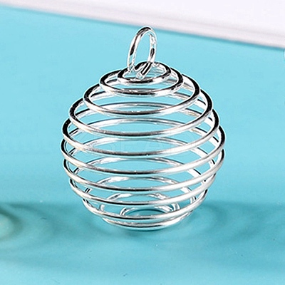 Iron Bead Cage Pendants LS-BECA-PW0002-05B-S-1