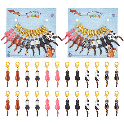 Cat Stitch Markers HJEW-AB00181-1