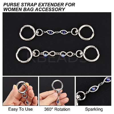 1 Set Alloy Enamel Evil Eye Links Bag Strap Extenders FIND-AR0003-58-1