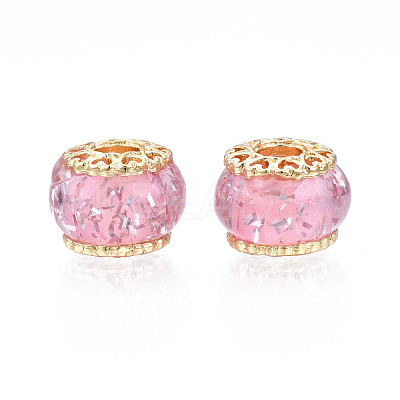 Rack Plating Alloy European Beads MPDL-N039-199-02G-1