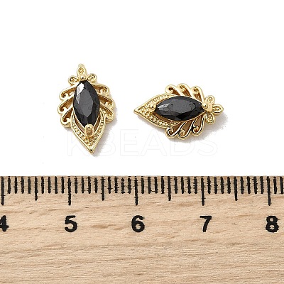 Horse Eye Brass Glass Cabochons KK-A275-15G-1