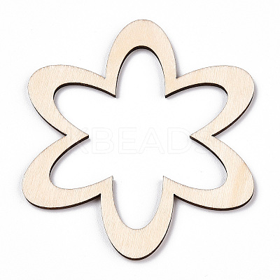 Unfinished Natural Poplar Wood Big Pendants WOOD-TAC0012-11-1