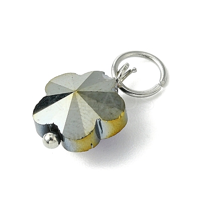 16Pcs 8 Colors Glass Charms PALLOY-JF03194-1