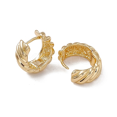 Rack Plating Brass Twist Thick Hoop Earrings for Women X-EJEW-F294-16G-1