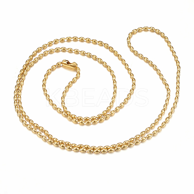 304 Stainless Steel Ball Chain Necklaces Making MAK-I008-03G-B03-1