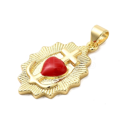 Brass Enamel Pendants KK-P303-08A-G-1