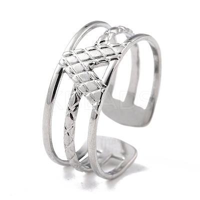 Tarnish Resistant Unisex 304 Stainless Steel Wide Band Finger Rings RJEW-L102-01P-1