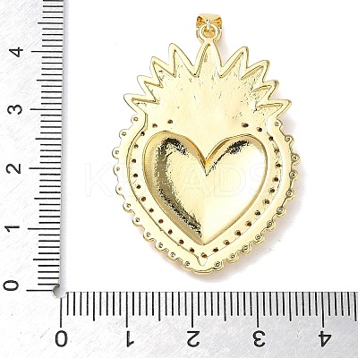 Brass Cubic Zirconia & Enamel Pendants KK-L253-24G-03-1