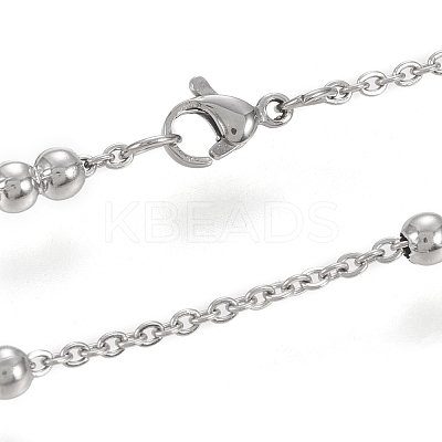 Non-Tarnish 304 Stainless Steel Cable Chain Necklaces NJEW-M183-06P-1